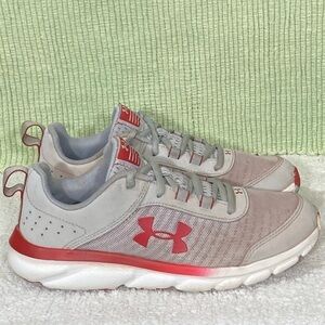 Under Armour Kids ASSERT 8 GS 3022100-108 Gray-Fire Athletic Running Shoes Sz 5Y